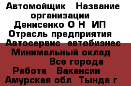 Автомойщик › Название организации ­ Денисенко.О.Н, ИП › Отрасль предприятия ­ Автосервис, автобизнес › Минимальный оклад ­ 50 000 - Все города Работа » Вакансии   . Амурская обл.,Тында г.